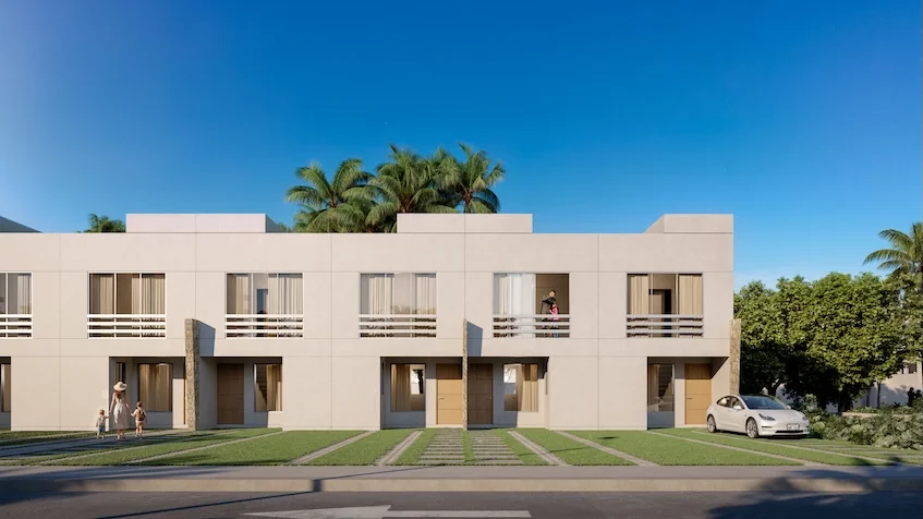 Exterior of homes in Akora Residencial, Playa del Carmen