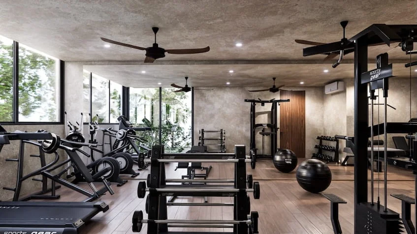 Gimnasio en Yutori Residences Bacalar