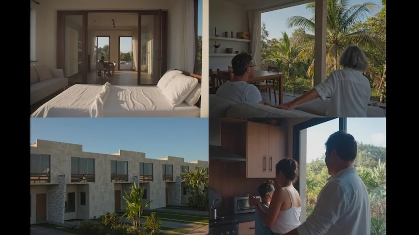 Interior of the Akora Residencial apartment in Playa del Carmen