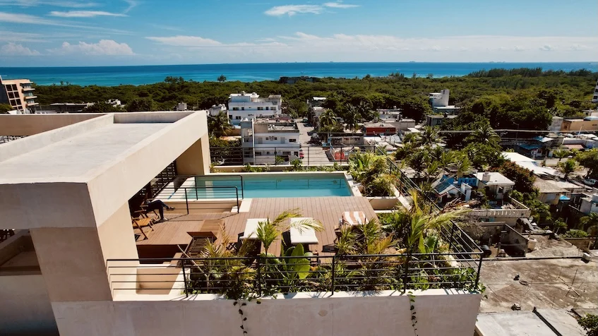 Rooftop Vista aerea Nalu Sanctuary Playa del Carmen