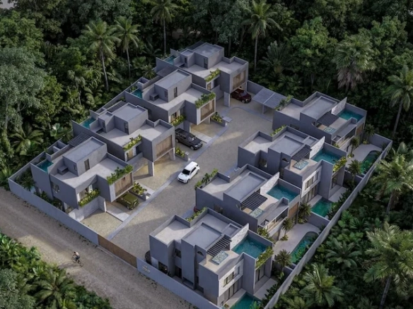 Vista aerea conjunto en Nonai Villas en Tulum
