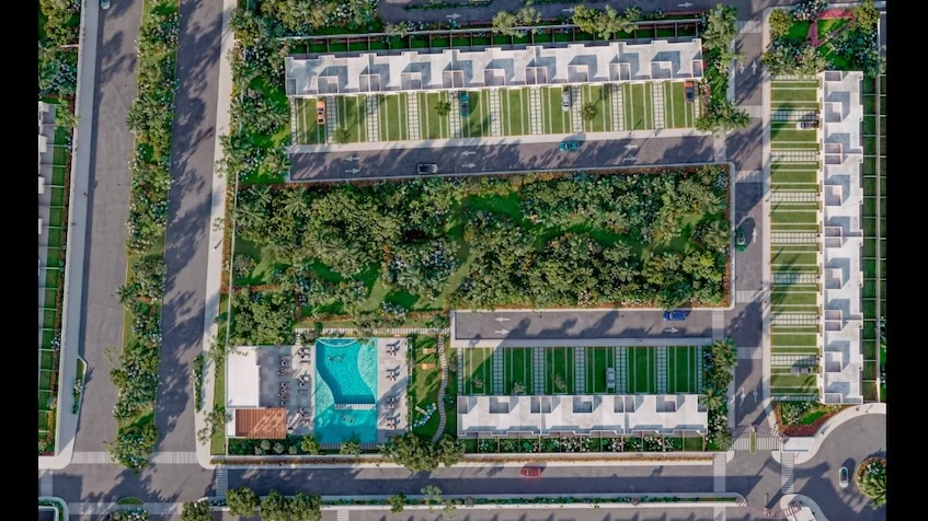 Aerial view of the Akora Residencial property in Playa del Carmen
