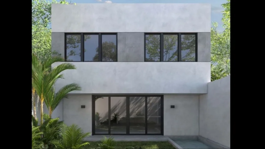 Fachada trasera en Villa Itze Playa del Carmen
