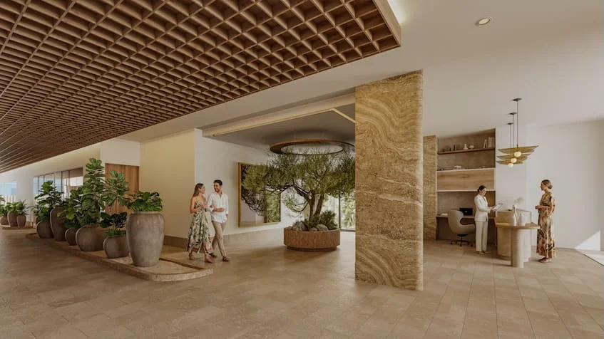 lobby-del-mar-puerto-morelos Lobby en Del Mar BeachFront Condos Puerto Morelos