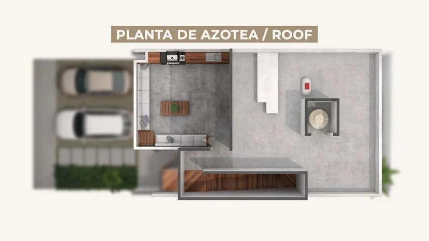 Plano Rooftop en Villa Itze Playa del Carmen