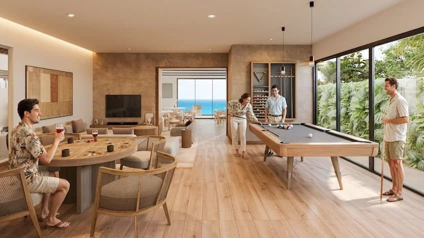 sala-de-juegos-del-mar-puerto-morelos Sala de Juego en Del Mar BeachFront Condos Puerto Morelos