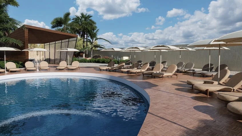 Alberca en Casa club en Brisas Residence Mahahual