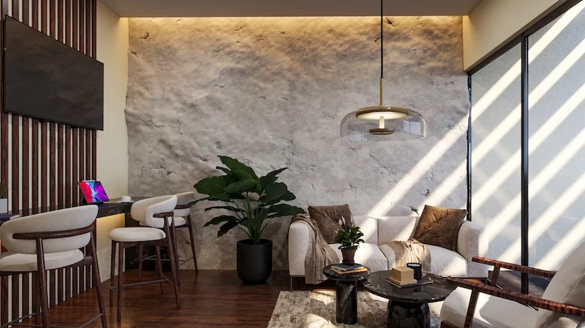 Espace de coworking au Luma Luxury Condos à Playa del Carmen