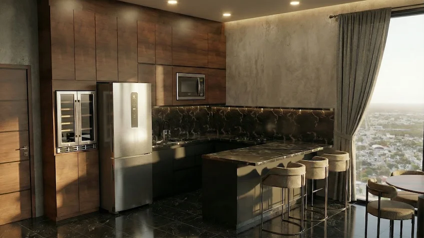 Cuisine du penthouse au Luma Luxury Condos à Playa del Carmen