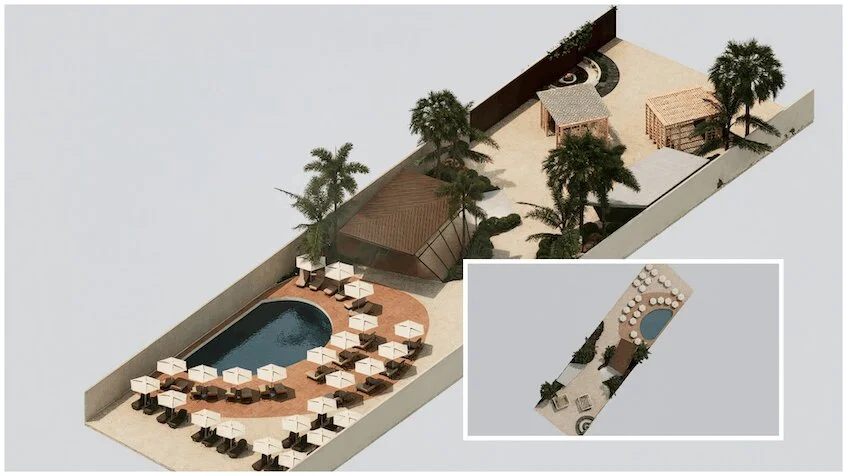 Plano amaniedades casa club Brisas Residence Mahahual