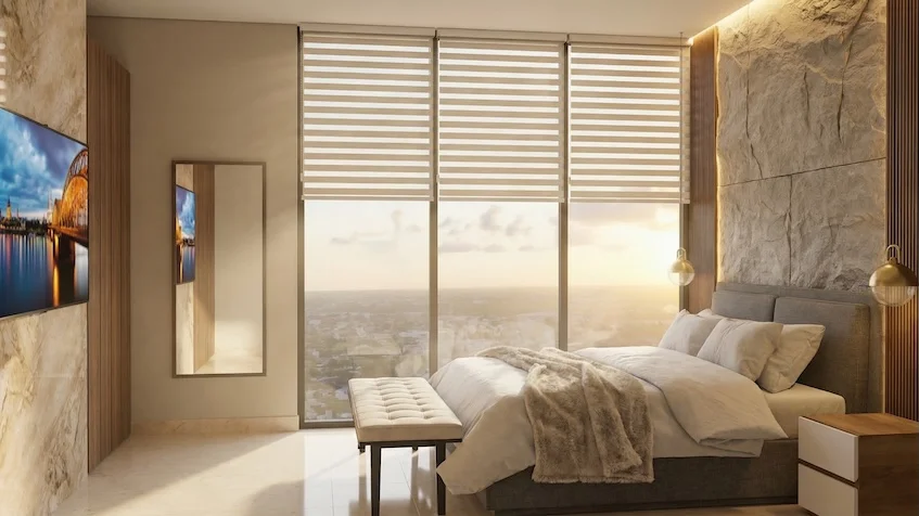 Intérieur d'une chambre dans les Luma Luxury Condos à Playa del Carmen