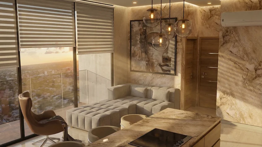 Salon de la chambre 1 au Luma Luxury Condos Playa del Carmen