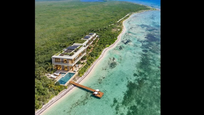 Vista aerea ejemplo modelo casa en Lotes Jaal Ja Mahahual