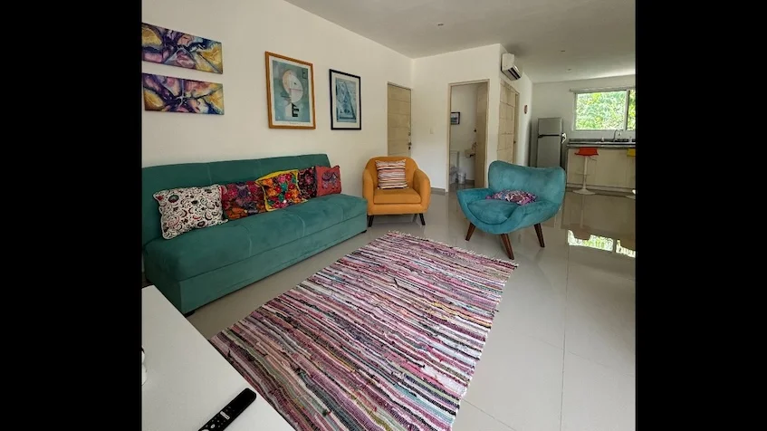 Sala de estar de Condominio Uxmal Playa del Carmen